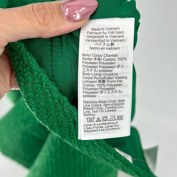 NWT J. Crew Green Back Zip Fully Lined Textured A-Line Mini Skirt Size 6 - Picture 10 of 11